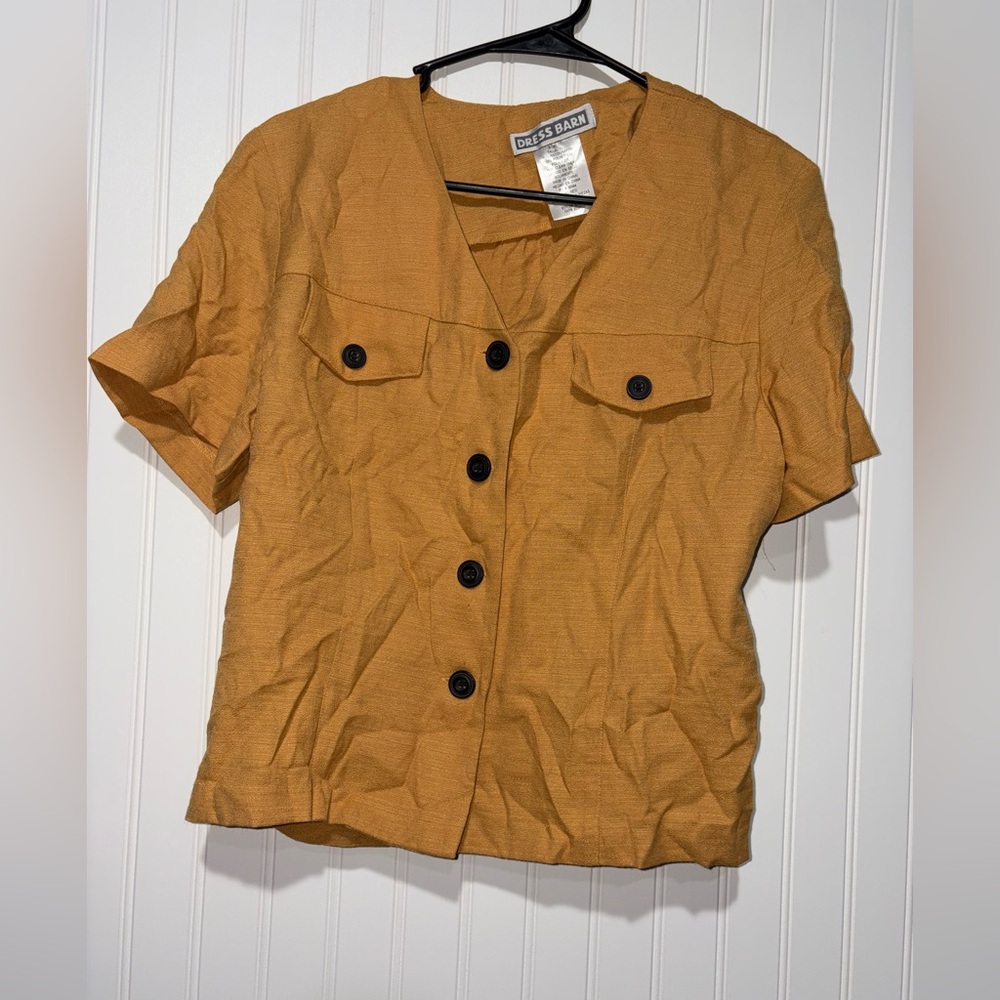 Dress Barn Mustard Yellow Blouse| Size 12